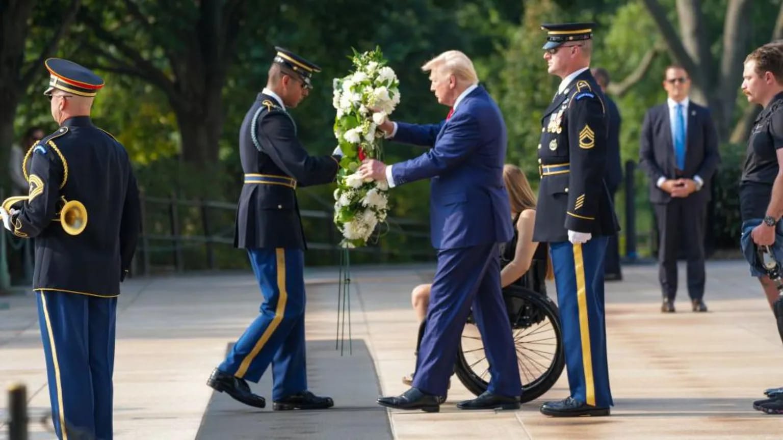 Staff from Arlington Cemetery and the Trump campaign clash during the event