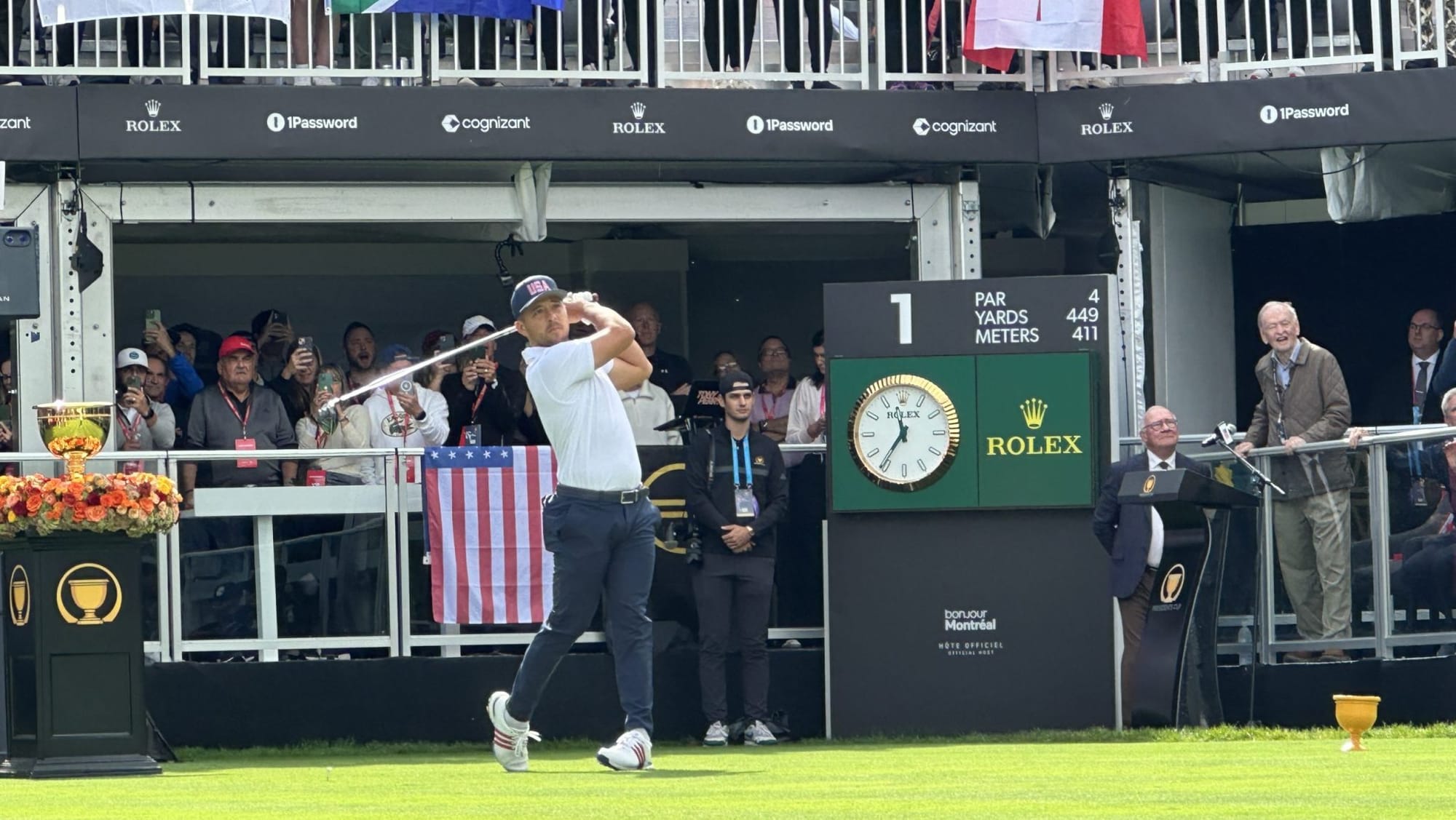 Images and timetable: First Tee at Royal Montreal Golf Club during the Presidents Cup