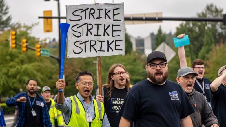 Boeing's U.S. factory workers on strike after rejecting pay increases of 25% over 4 years