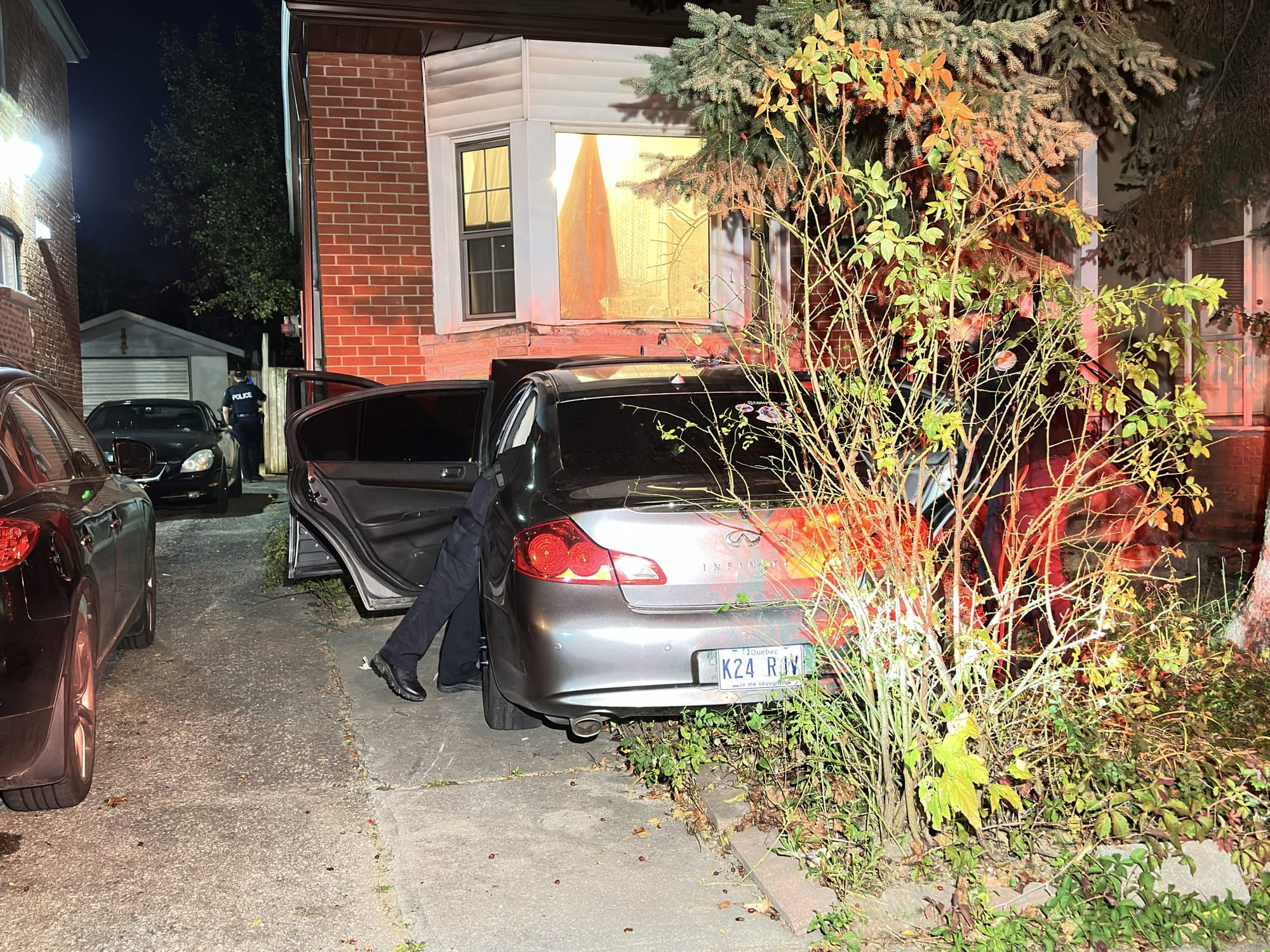 Police said the driver was detained after the car crashed into an Oakwood Village residence