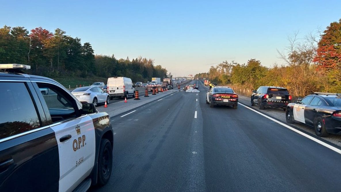 Numerous injuries have been reported in two different Highway 401 collisions close to Guelph