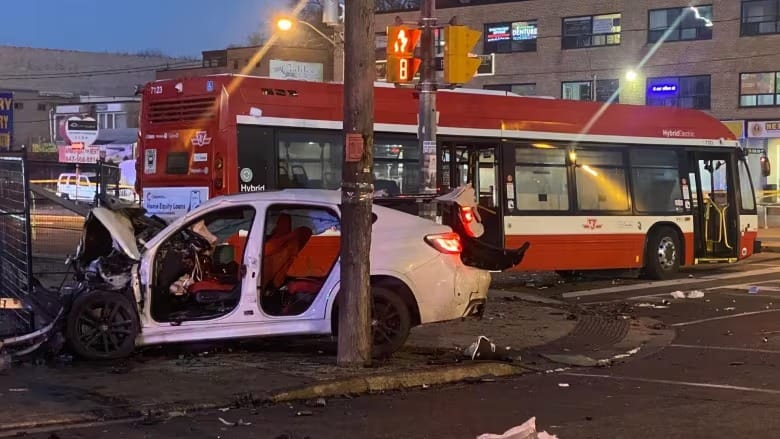 9 injured after stolen BMW collides with TTC bus in North York post image